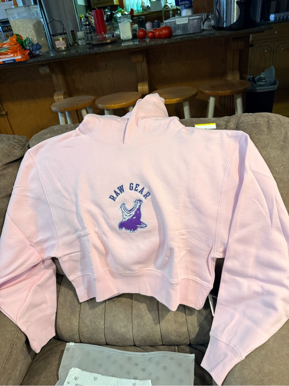 RAW GEAR Pink Cropped Hoodie